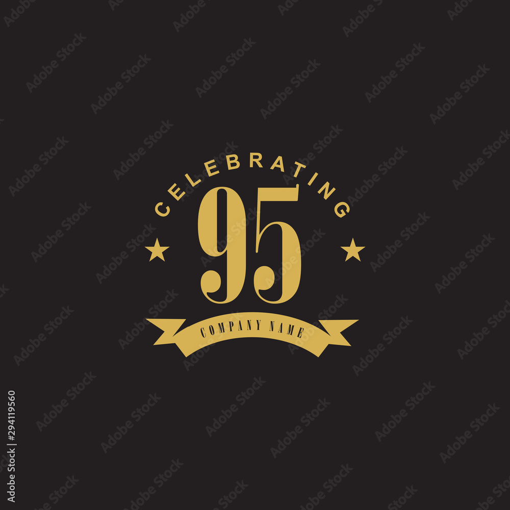 95th years celebrating anniversary icon logo design vector template