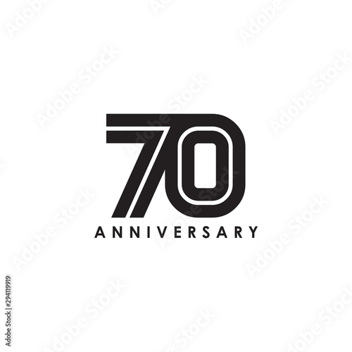 70th years celebrating anniversary icon logo design vector template