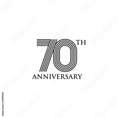 70th years celebrating anniversary icon logo design vector template