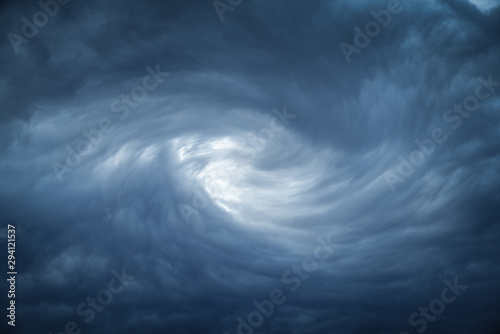 Fototapeta Naklejka Na Ścianę i Meble -  The eye of a tornado starts to create a vortex from grey couds