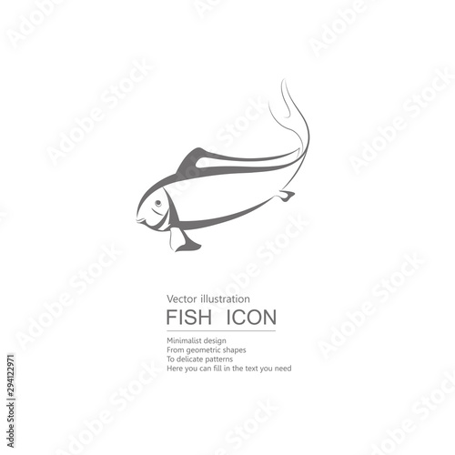 Vector drawn fish. Isolated on white background.