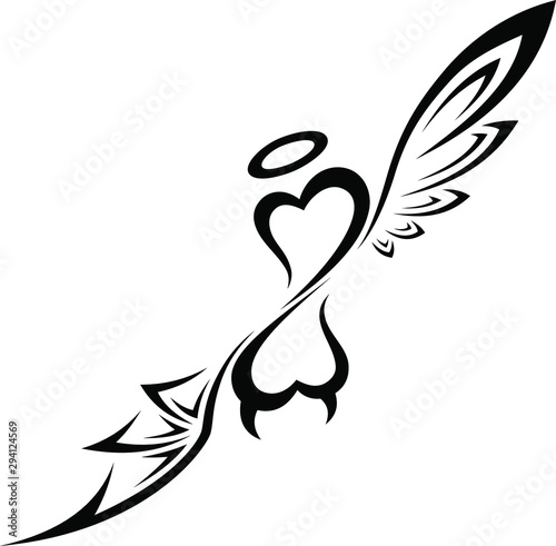 Good and Evil Heart Tribal Tattoo