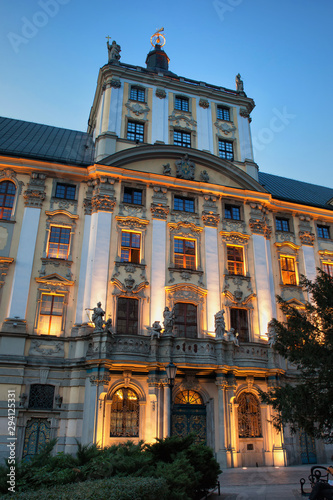 University of Wroclaw at Dusk in Poland