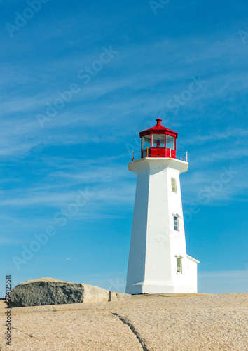 Lighthouse on a rock at peggys cove