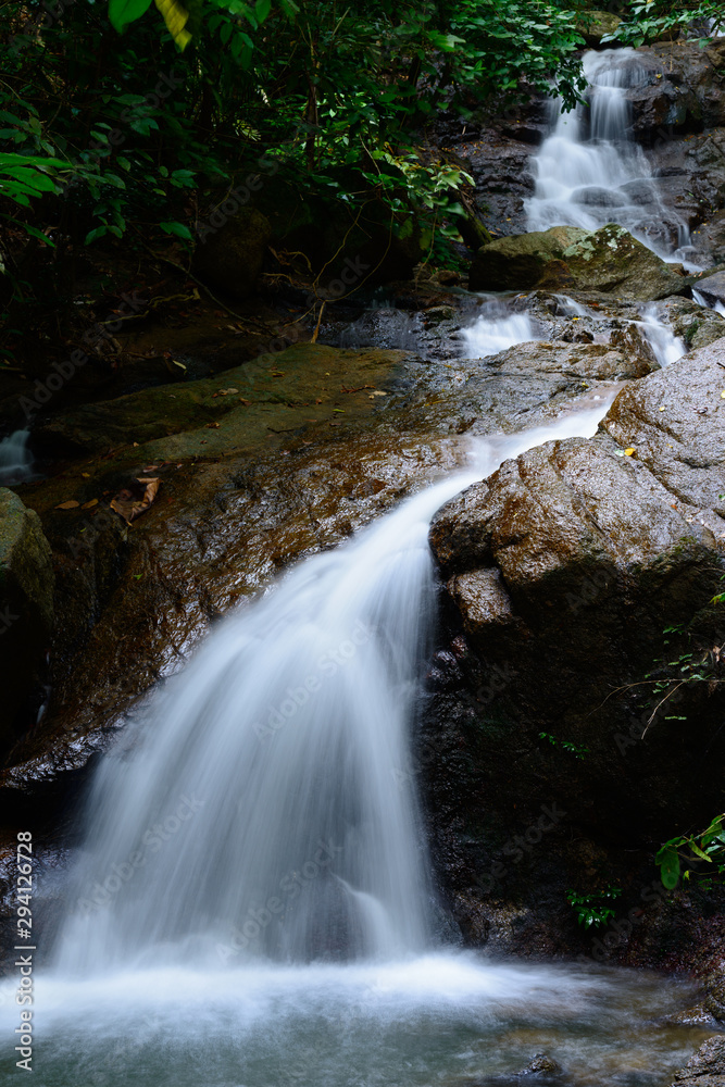 Obraz premium Beautiful of Kathu Waterfall at Phuket province Thailand.