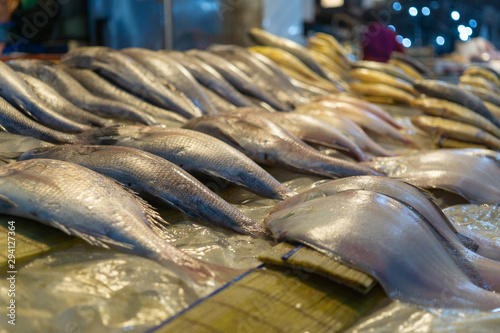 fish hanging street market in Jukdo Pohang - Korea photo