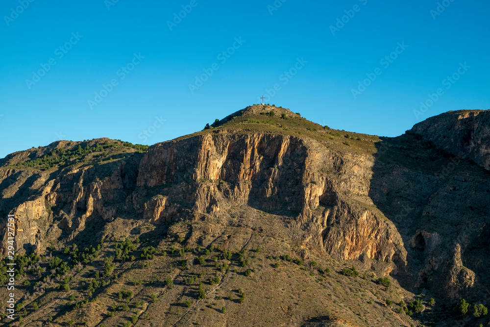 Sierra de Orihuela and Cruz de la Muela cross, Orihuela, Alicante province, Spain