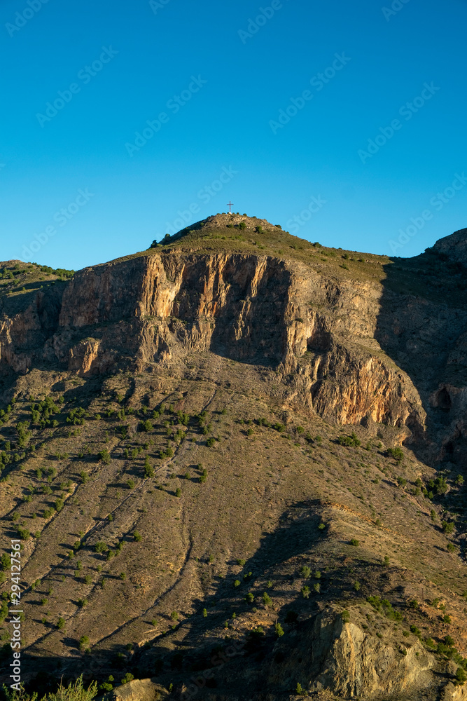 Sierra de Orihuela and Cruz de la Muela cross, Orihuela, Alicante province, Spain