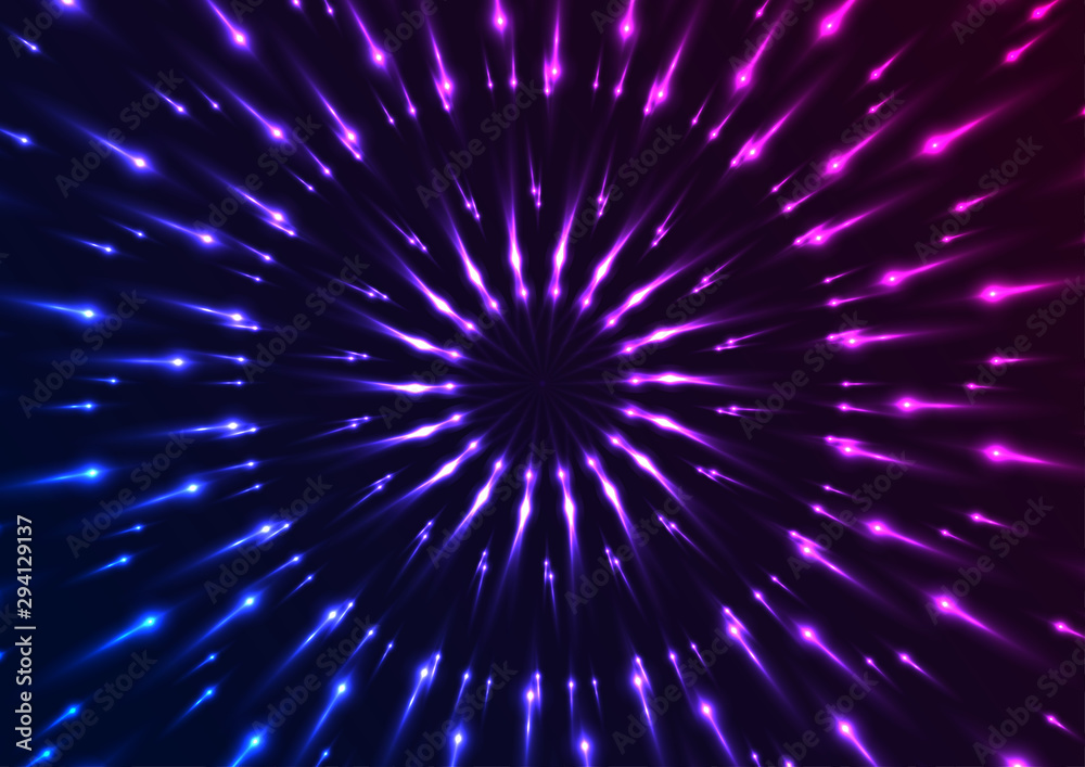 Blue and purple neon glowing pattern background Blue and purple neon glowing pattern background