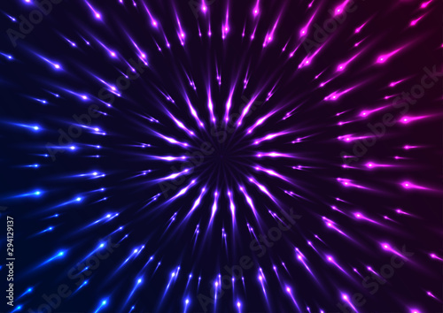 Blue and purple neon glowing pattern background