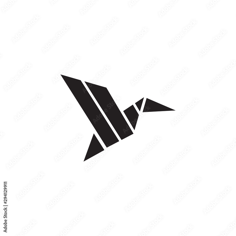 Origami style of bird logo design vector template Origami style of bird logo design vector template