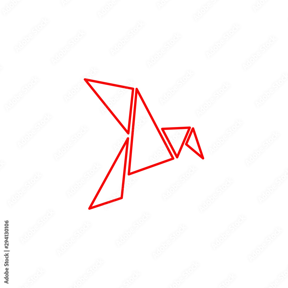 Origami style of bird logo design vector template Origami style of bird logo design vector template