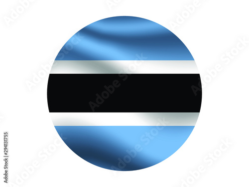 Free Download Botswana Waving national flag with inside sticker round circke isolated on white background. original colors and proportion. Vector illustration, from countries flag set - GFXLoad