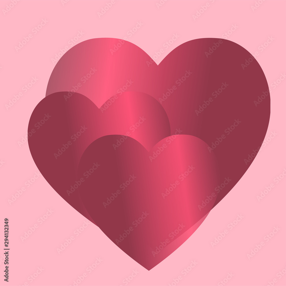 Valentine's Day. Colorful,multicolored  hearts. Vector illustration. Abstract. Love