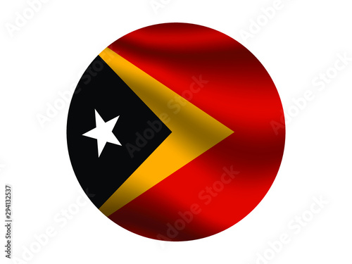 Free Download East Timor  Waving national flag with inside sticker round circke isolated on white background. original colors and proportion. Vector illustration, from countries flag set - GFXLoad