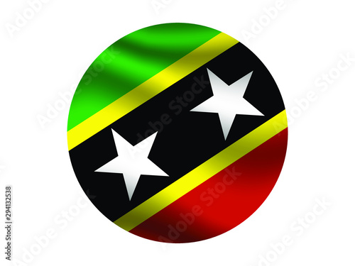 Free Download Saint Kittis and Nevis  Waving national flag with inside sticker round circke isolated on white background. original colors and proportion. Vector illustration, from countries flag set - GFXLoad