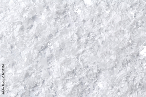 White fluffy artificial snow texture abstract background