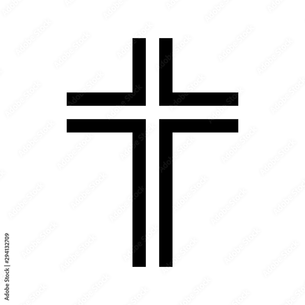Standard black cross symbol with white stripes isolated on a white background - Eps 10 vector and illustration