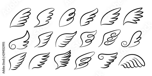Obraz na plátně Doodle wings