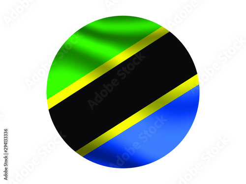 Free Download Tanzania Waving national flag with inside sticker round circke isolated on white background. original colors and proportion. Vector illustration, from countries flag set - GFXLoad