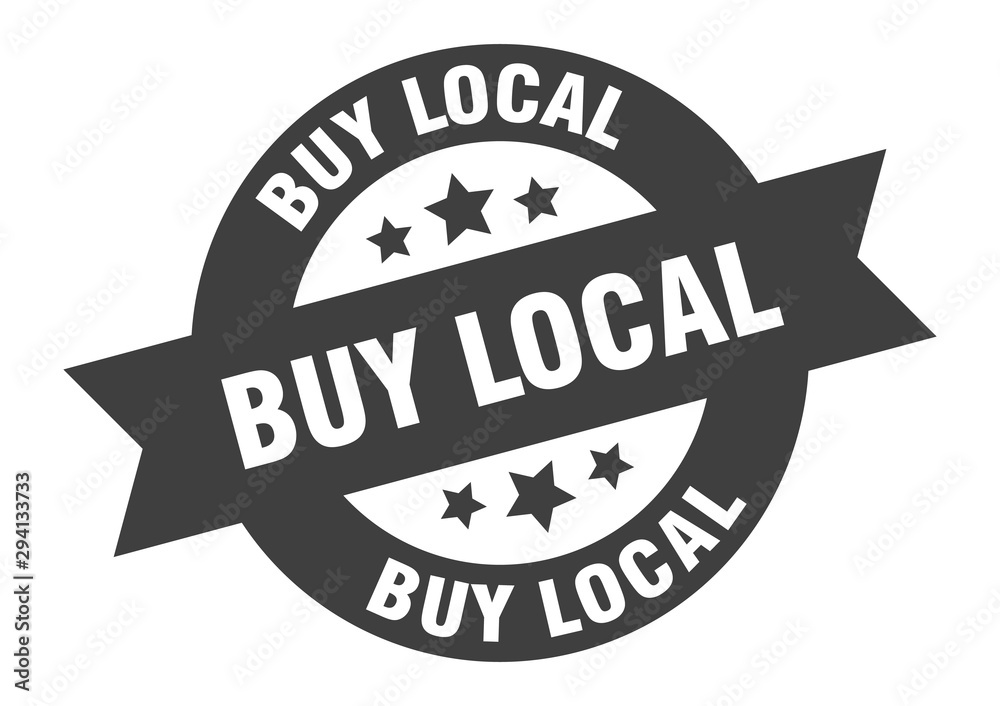 Fototapeta premium buy local sign. buy local black round ribbon sticker