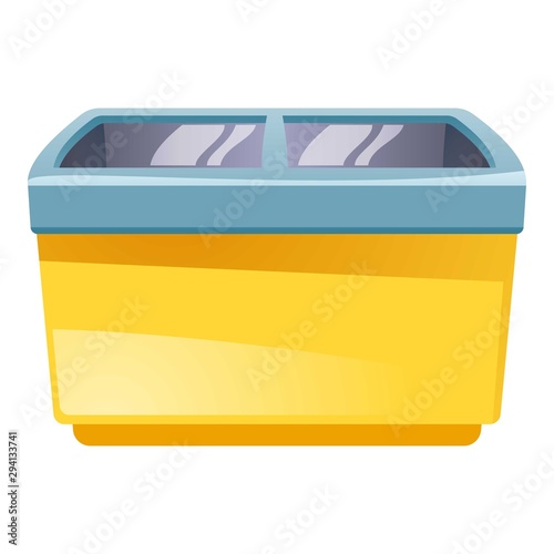 Ice cream freezer icon. Cartoon of ice cream freezer vector icon for web design isolated on white background