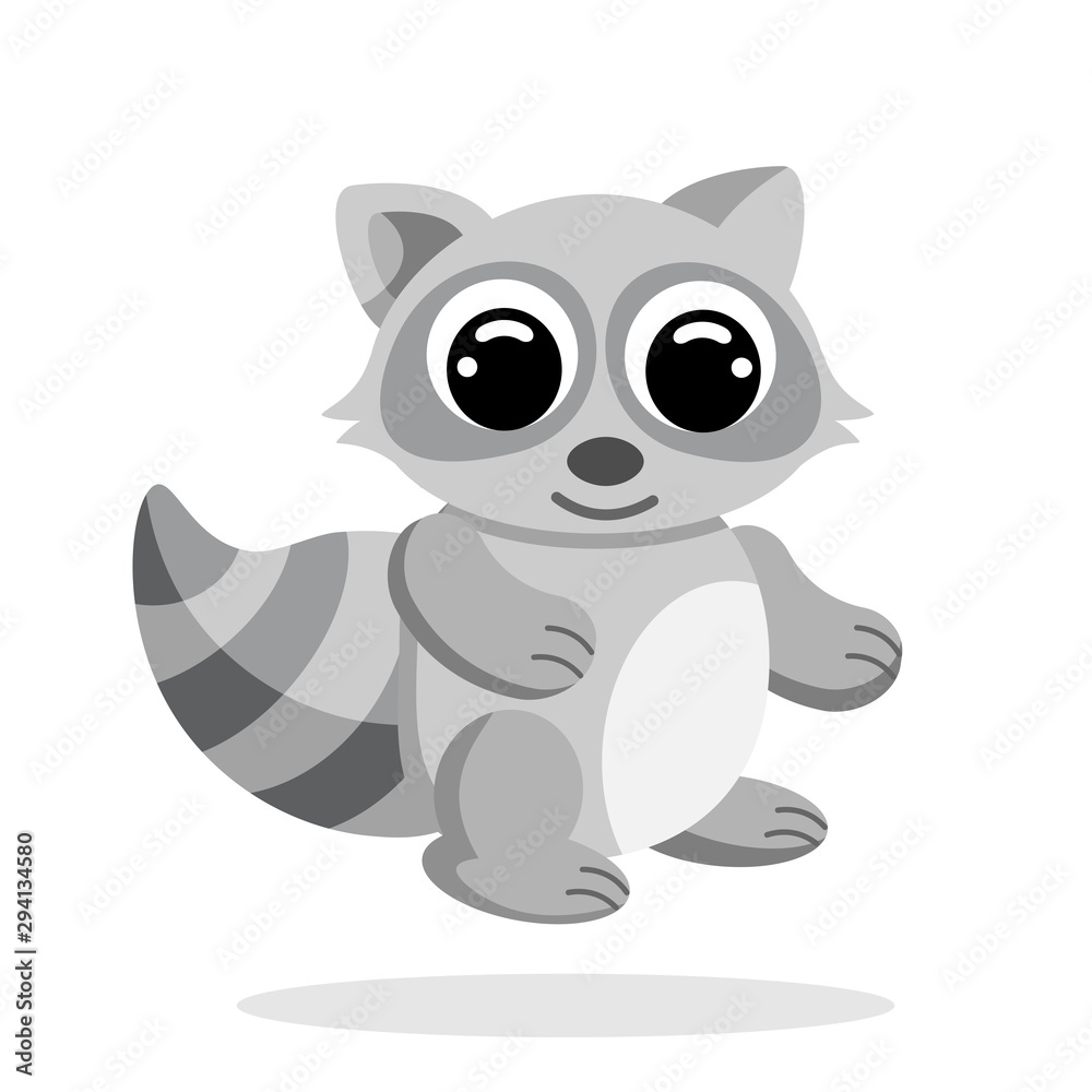Fototapeta premium raccoon flat vector