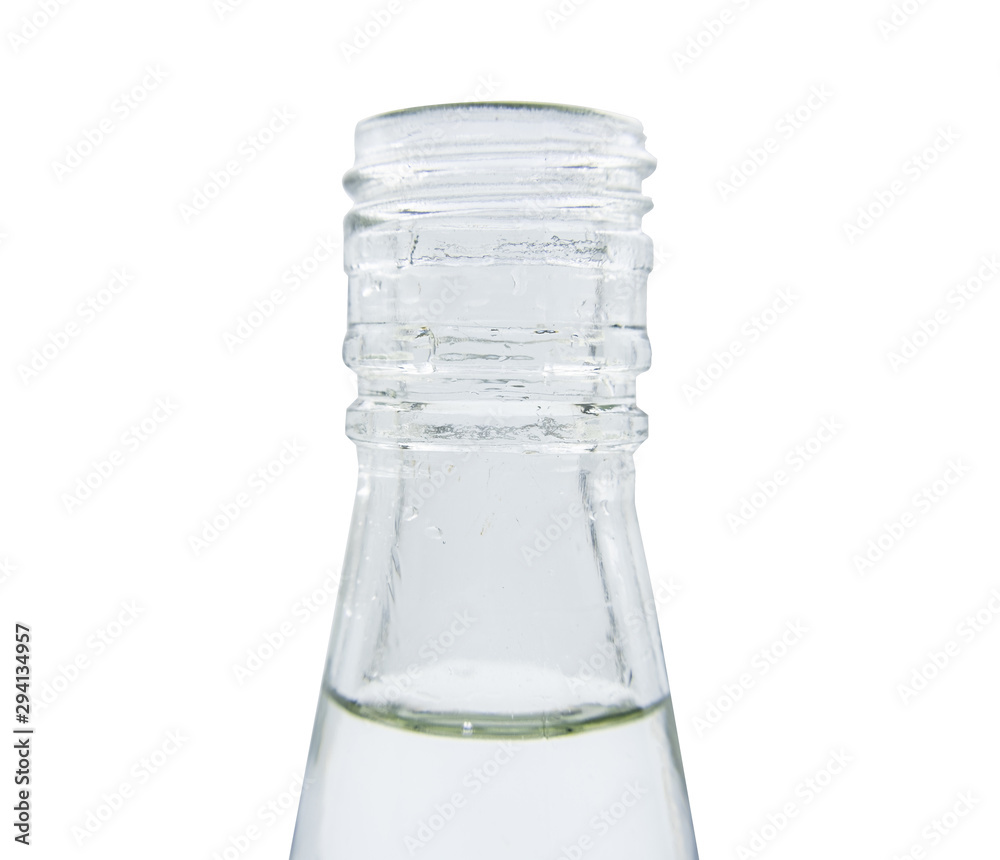 Transparent bottles placed on a white background Transparent bottles placed on a white background