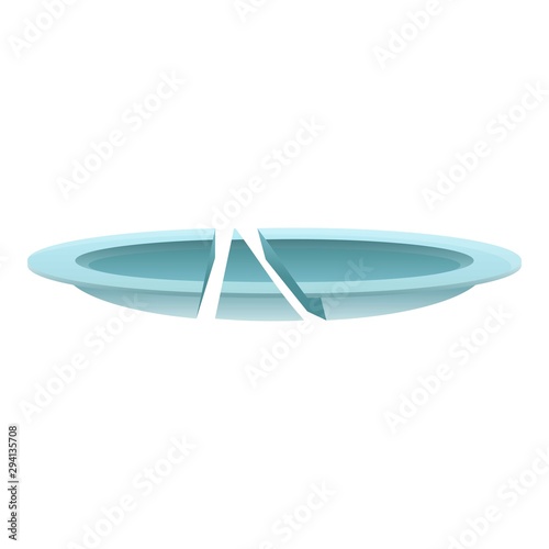 Broken plate icon. Cartoon of broken plate vector icon for web design isolated on white background