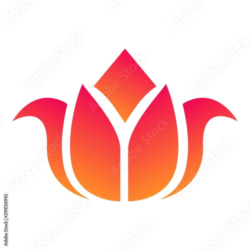 Lotus flower icon. Cartoon of lotus flower vector icon for web design isolated on white background