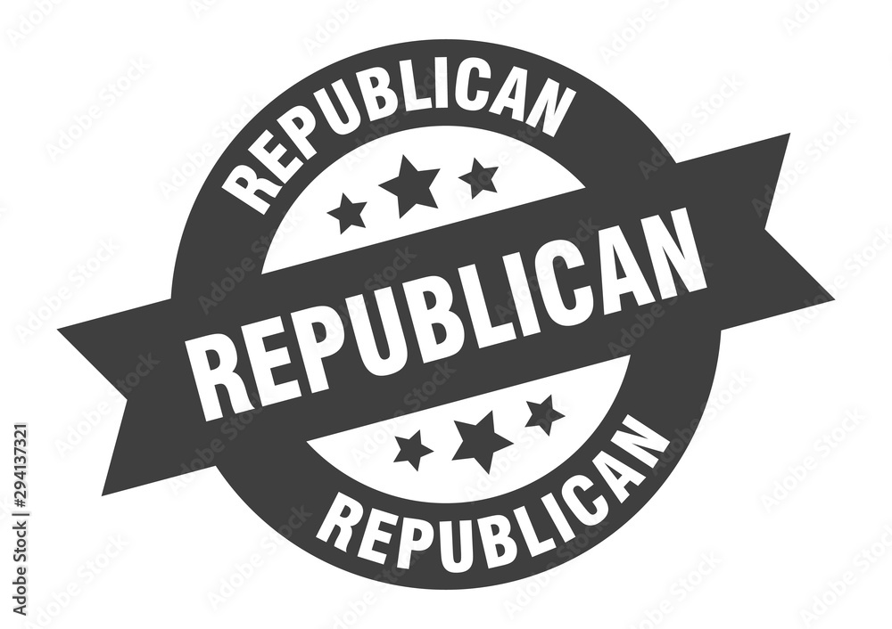 Fototapeta premium republican sign. republican black round ribbon sticker