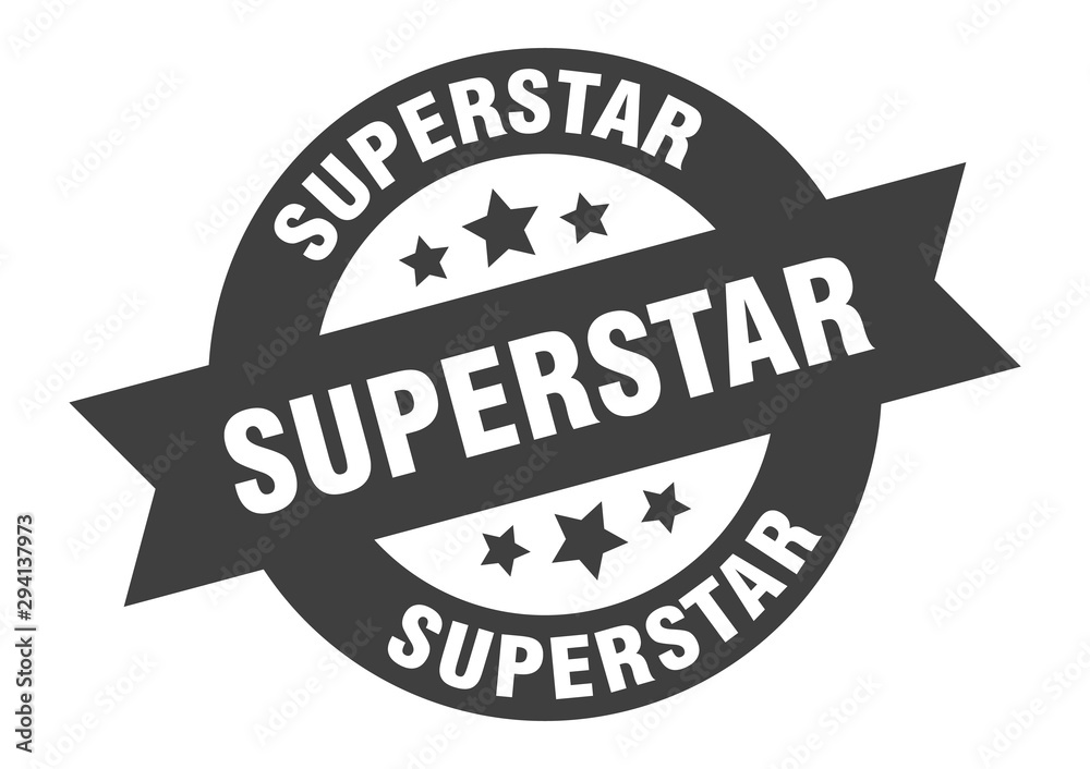 Fototapeta premium superstar sign. superstar black round ribbon sticker