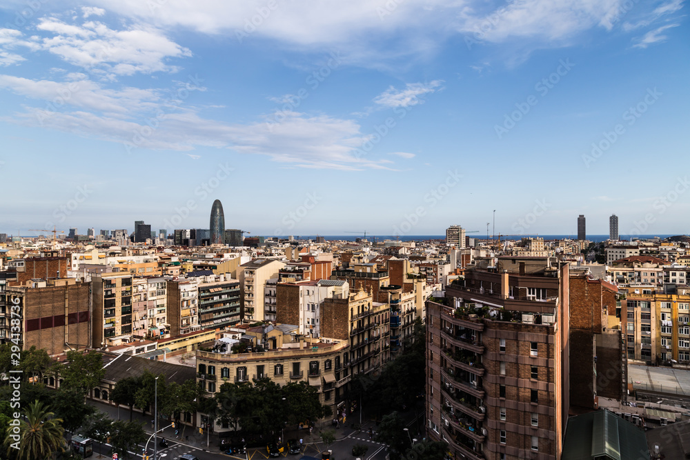 A beautiful Barcelona city veiw from La Sagrada Familia