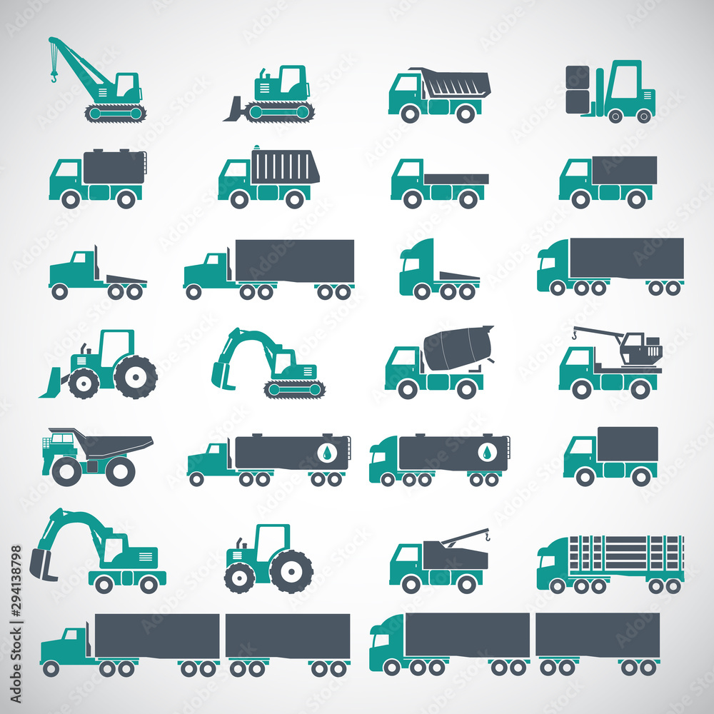 Icon Set, heavy duty machines Icon Set, heavy duty machines