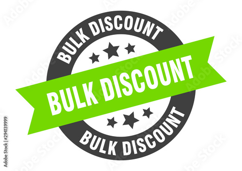 Bulk discount ribbon. bulk discount round green sign. bulk discount Stock  Vector by ©Aquir014b 305874416