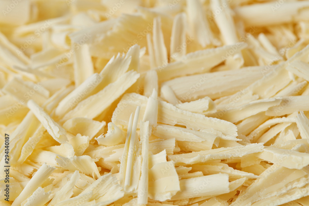 Chopped white chocolate close-up Chopped white chocolate close-up