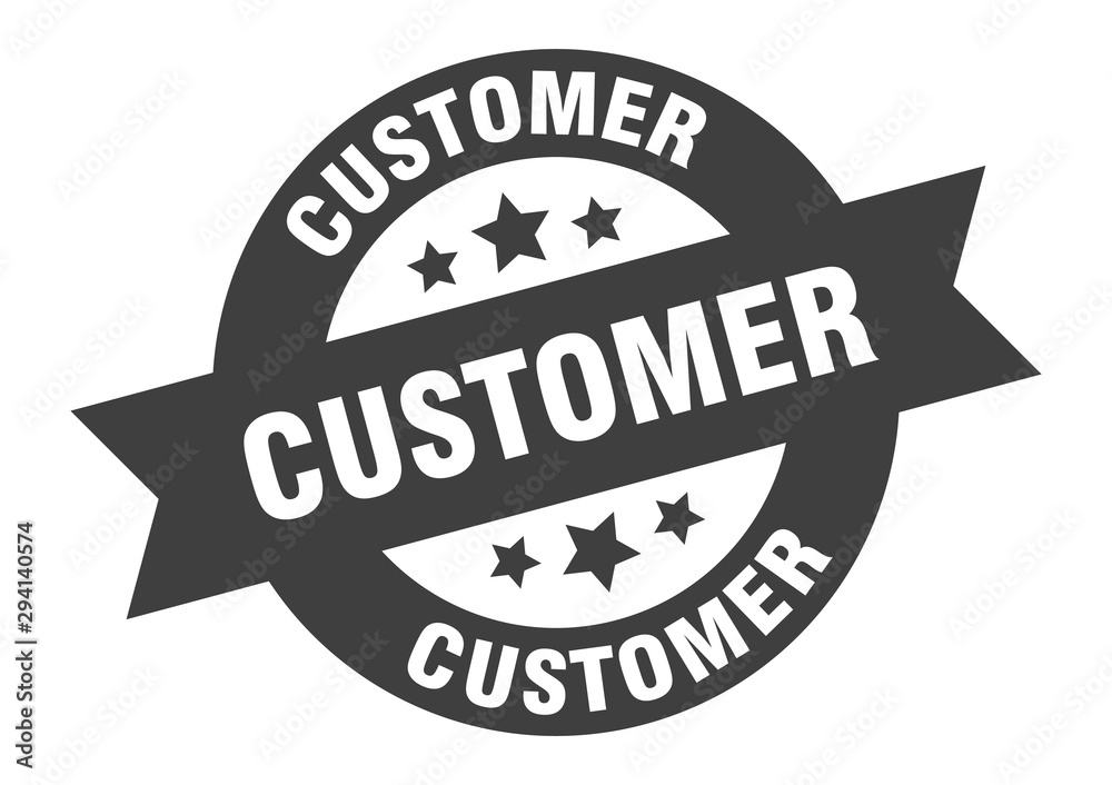 Obraz premium customer sign. customer black round ribbon sticker