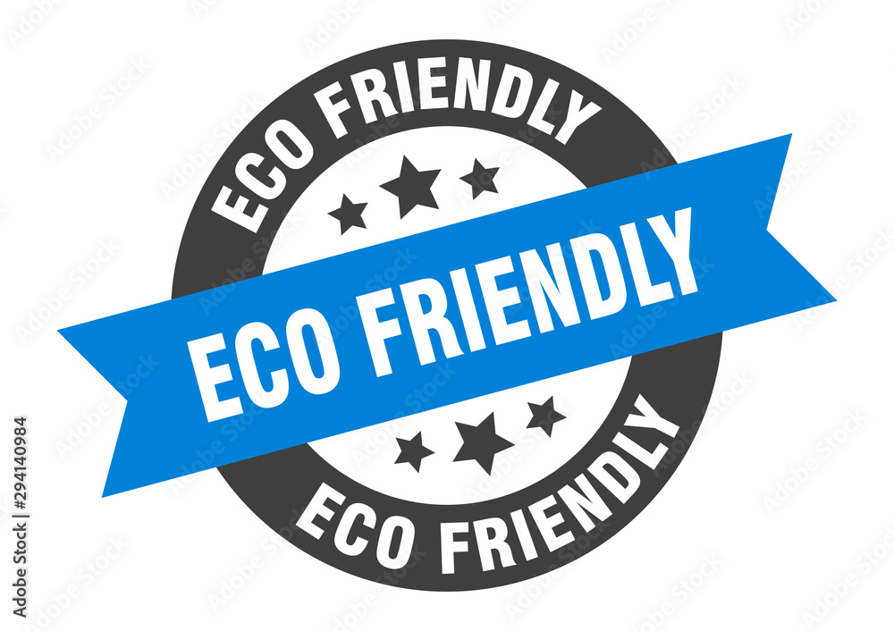 Fototapeta premium eco friendly sign. eco friendly blue-black round ribbon sticker