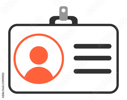 Identity card, personal identification person, id pass user vector icon, symbol