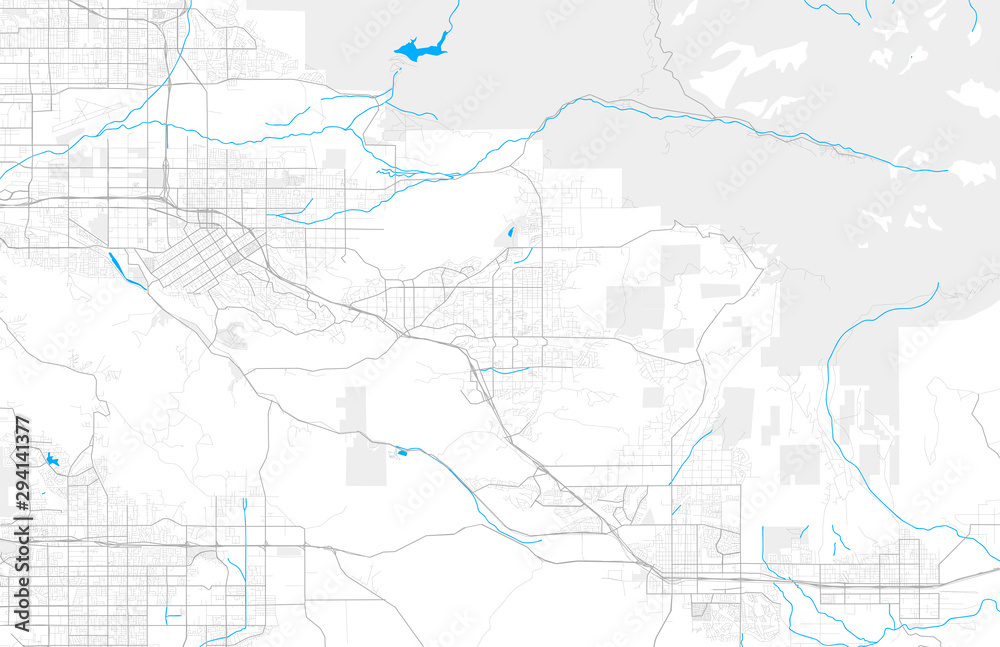Fototapeta premium Rich detailed vector map of Yucaipa, California, United States of America