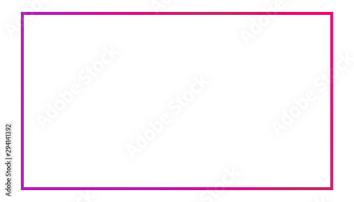 Thin color empty vector frame isolated on white background. Modern design for banner or headline
