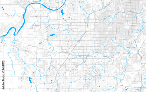 Rich detailed vector map of Lenexa  Kansas  United States of America