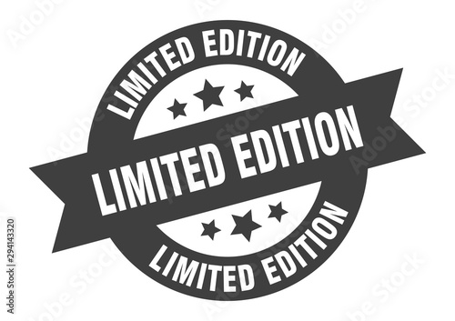 limited edition sign. limited edition black round ribbon sticker