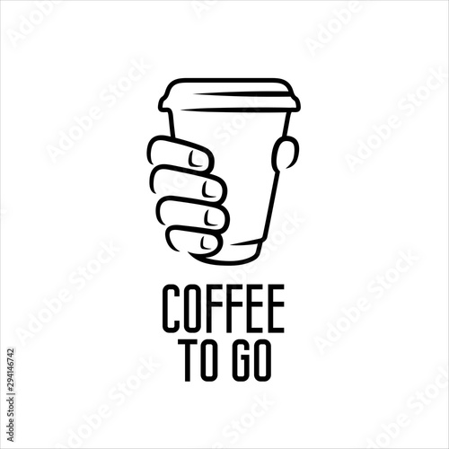 Coffee to go advertising sign design. Vector illustration.