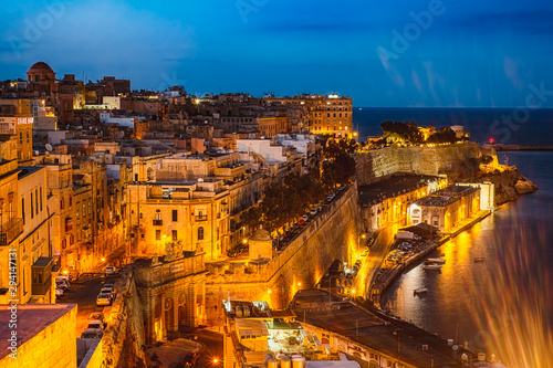 Valletta city in night, Malta