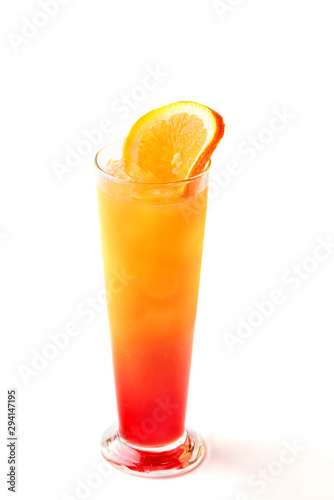 Glass of cocktail with orange juice