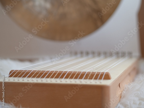 Monochord close up sound healing instrument. photo