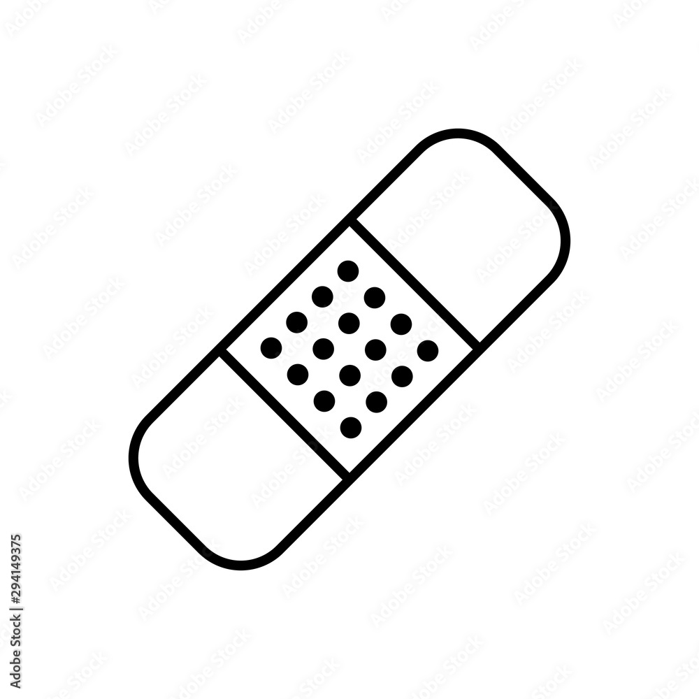Plaster icon. Adhesive plaster icon vector. Medical plaster. Vector isolated element. First aid.