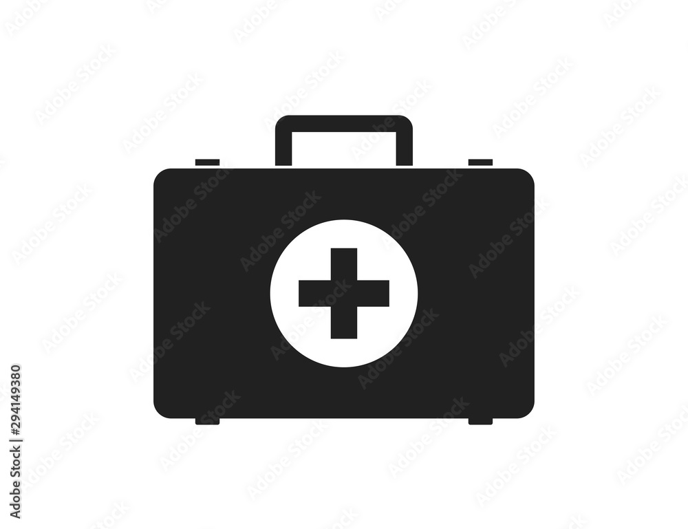 First aid medical briefcase isolated vector icon sign or simbol. Medical health care. Flat vector icon. First aid kit. Medicine concept. First aid medical briefcase isolated vector icon sign or simbol. Medical health care. Flat vector icon. First aid kit. Medicine concept.