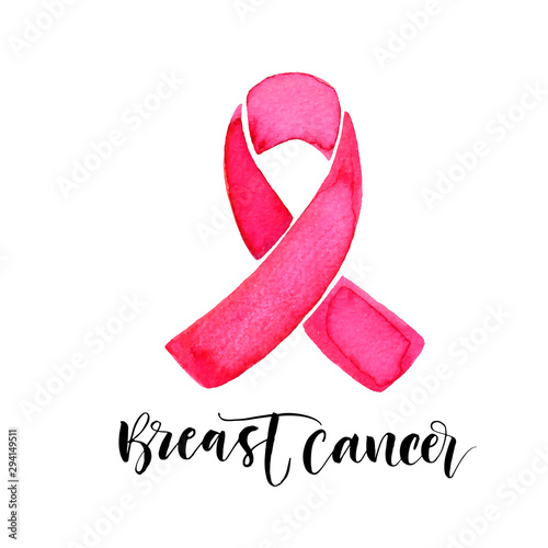 Breast cancer card. Modern vector brush calligraphy. Ink illustration with hand-drawn lettering. 